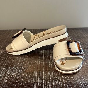 NEW ~ Sam Edelman Ariane Platform Slide Sandal ~ Ivory ~ 8